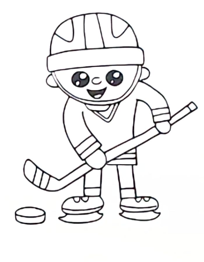 Hockey Player Coloring Page