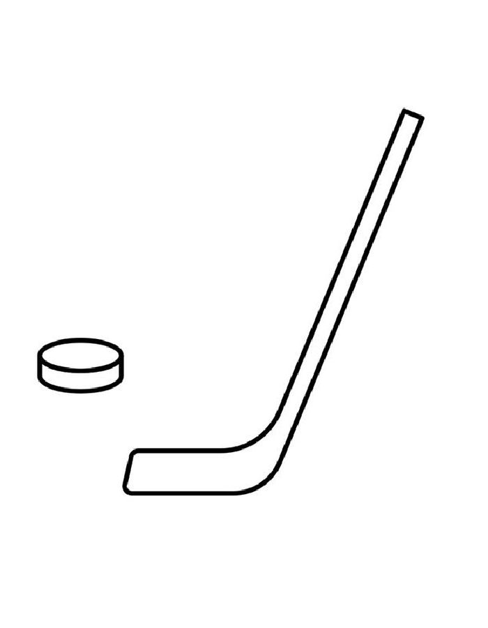 Hockey Stick Line Art Coloring Page