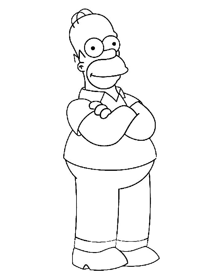 Homer Simpson Drawing Coloring Page