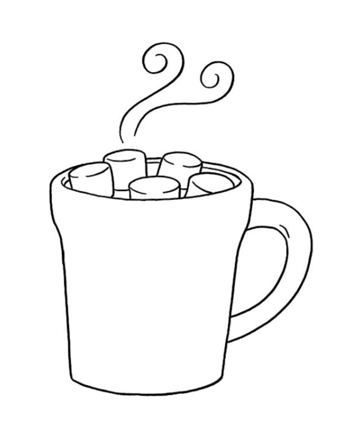 Hot Chocolate Drawing Coloring Page