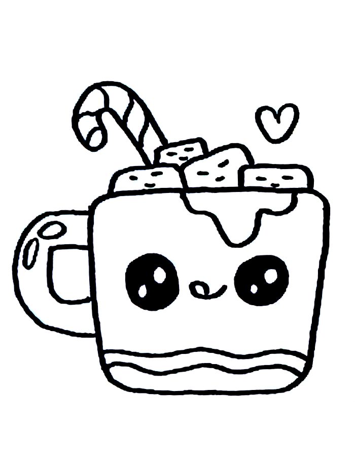 Hot Cocoa Coloring Page