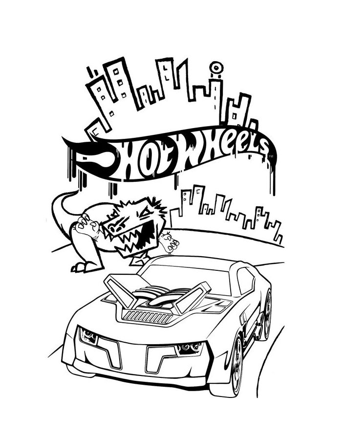 Hot Wheels City Coloring Page