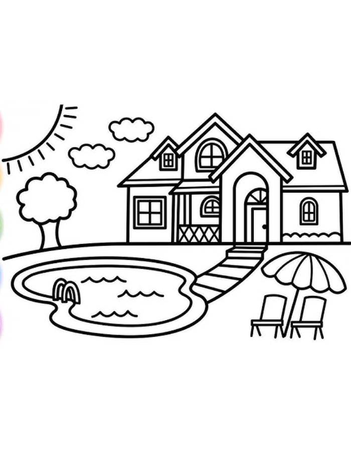 House Picture To Color Coloring Page