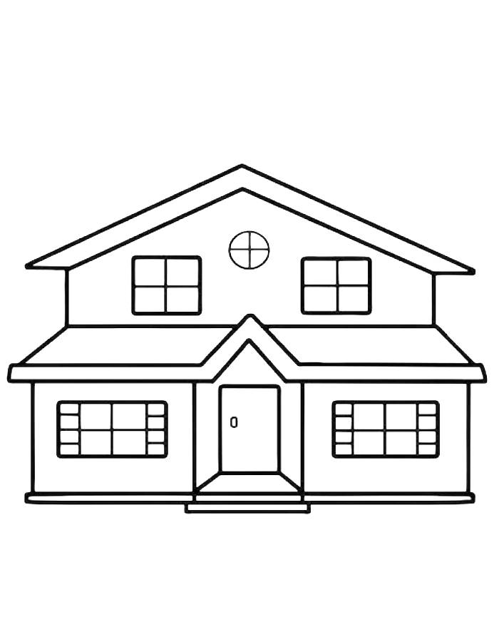 House Template Printable Coloring Page