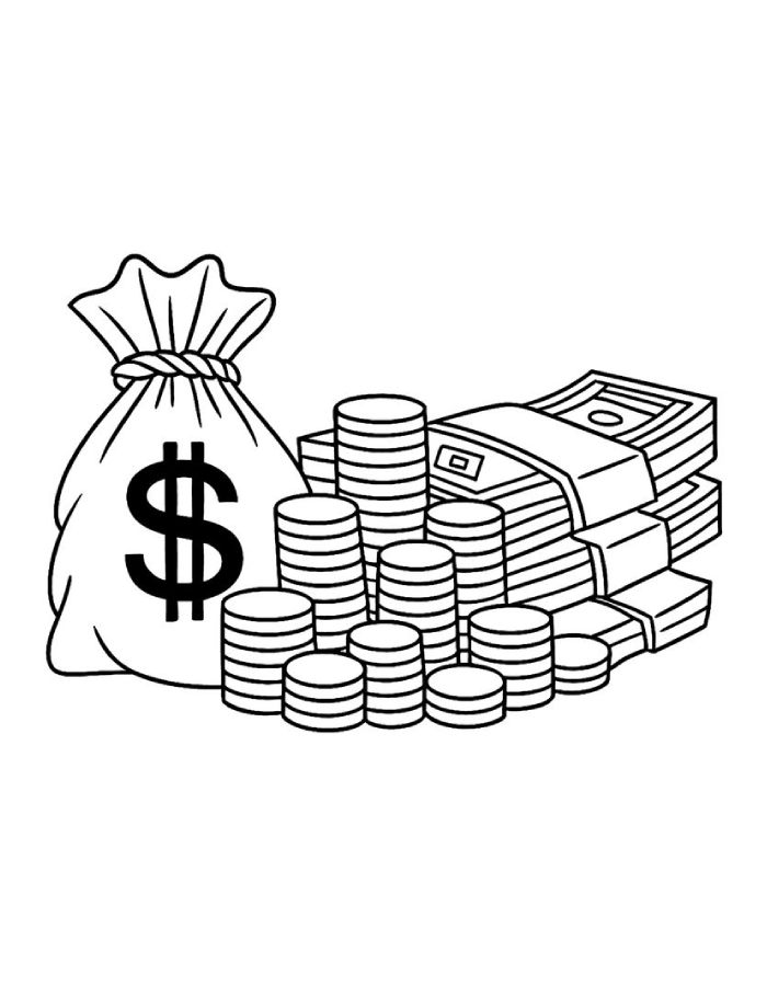 Huge Money Coloring Page