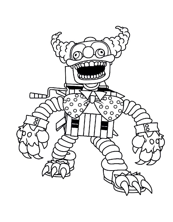 Huggy Wuggy Clown Poppy Playtime Chapter 3 Coloring Page