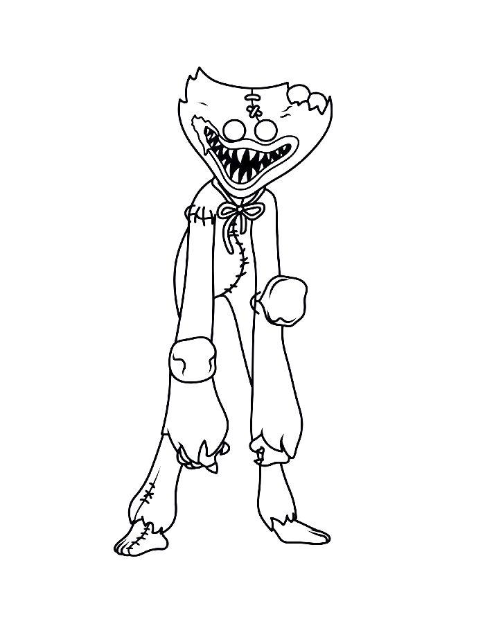 Huggy Wuggy Zombie Poppy Playtime Chapter 3 Coloring Page