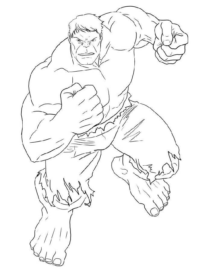 Hulk Outline For Kids