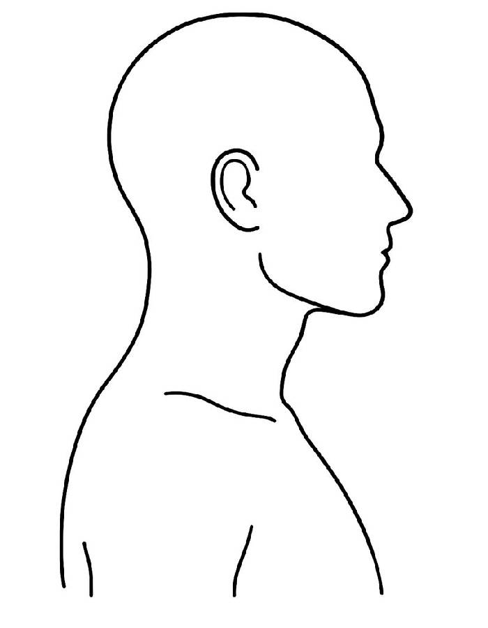 Human Side Profile With Visible Nose Outline Coloring Page