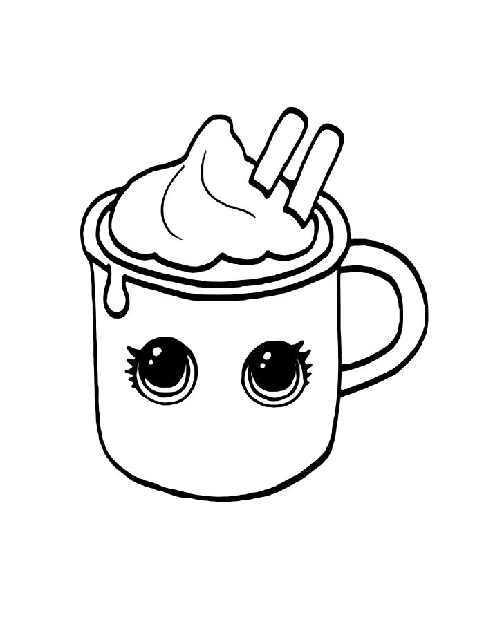 I A Mug Of Hot Chocolate Coloring Page