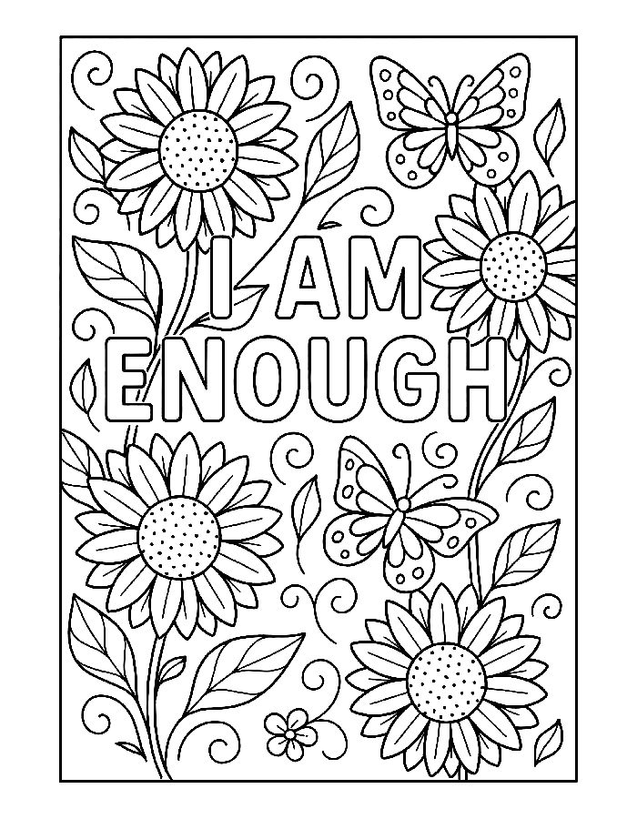 I Am Enough Coloring Page