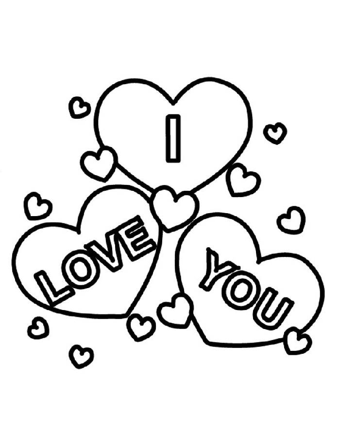 I Love U For Kids Coloring Page