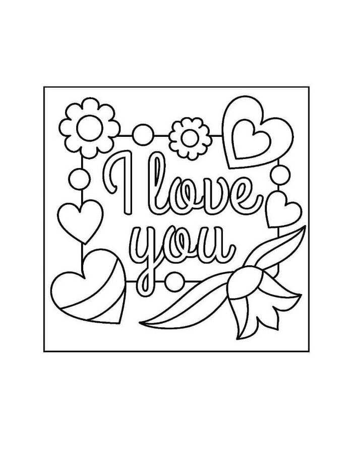 I Love You Card Coloring Page