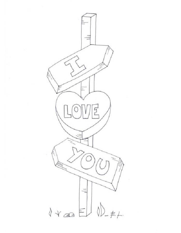 I Love You Printable Poster Coloring Page