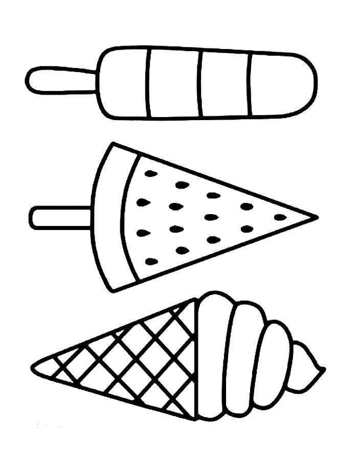 Ice Cream And Popsicle Coloring Page