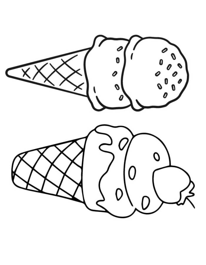 Ice Cream Cone Color Sheet Coloring Page