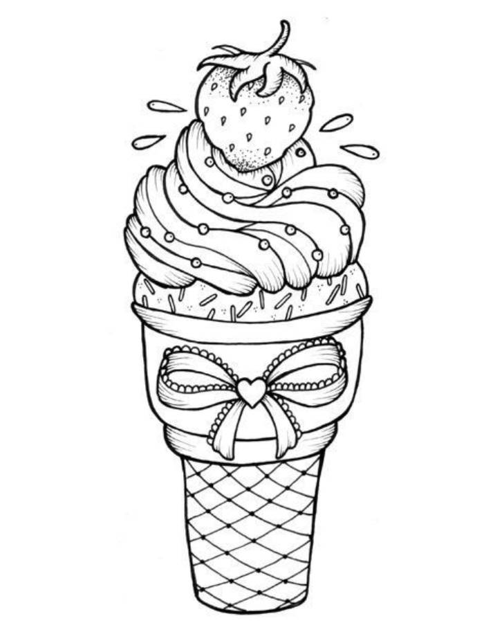 Ice Cream For Adults Coloring Page