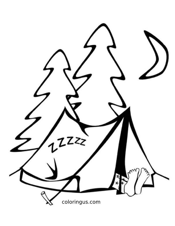 camping coloring page