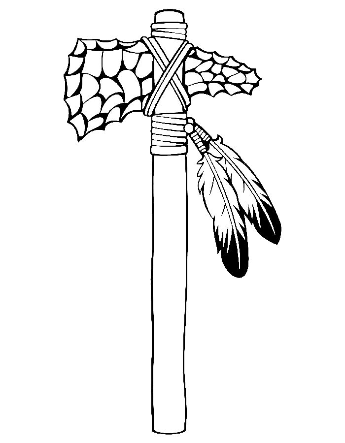 Indian Axe Native American Coloring Page