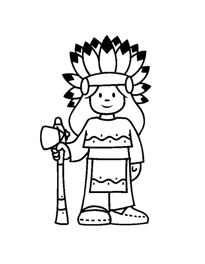 Indio India Printable Pdf Coloring Page