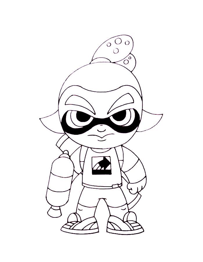 Inkling Boy Splatoon Coloring Page