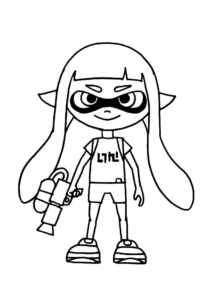 Inkling Super Smash Bros Coloring Page