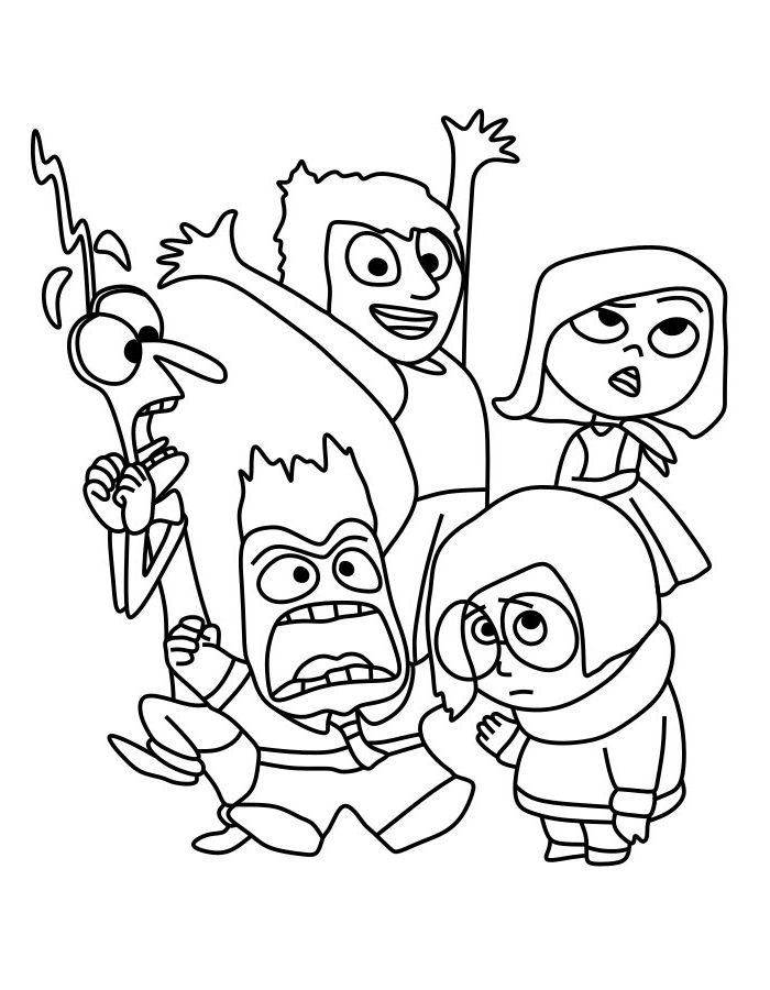 Inside Out 2 Characters For Kids & Toddlers Coloring Page