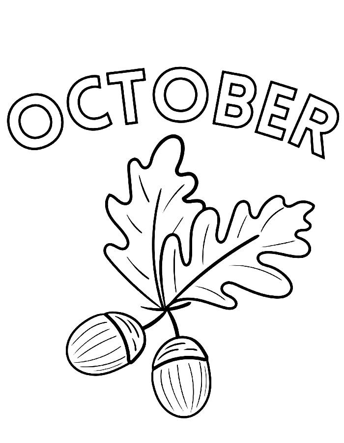 Instant Download Of October Art Coloring Page