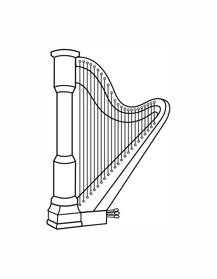 Instrument Harp Coloring Page