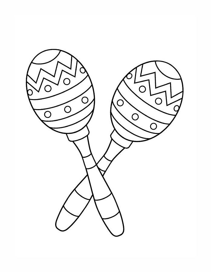 Instrument Maracas Coloring Page