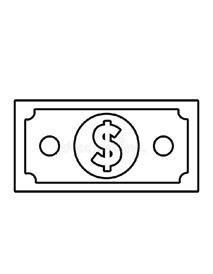 Isolated Bill Design Coloring Page