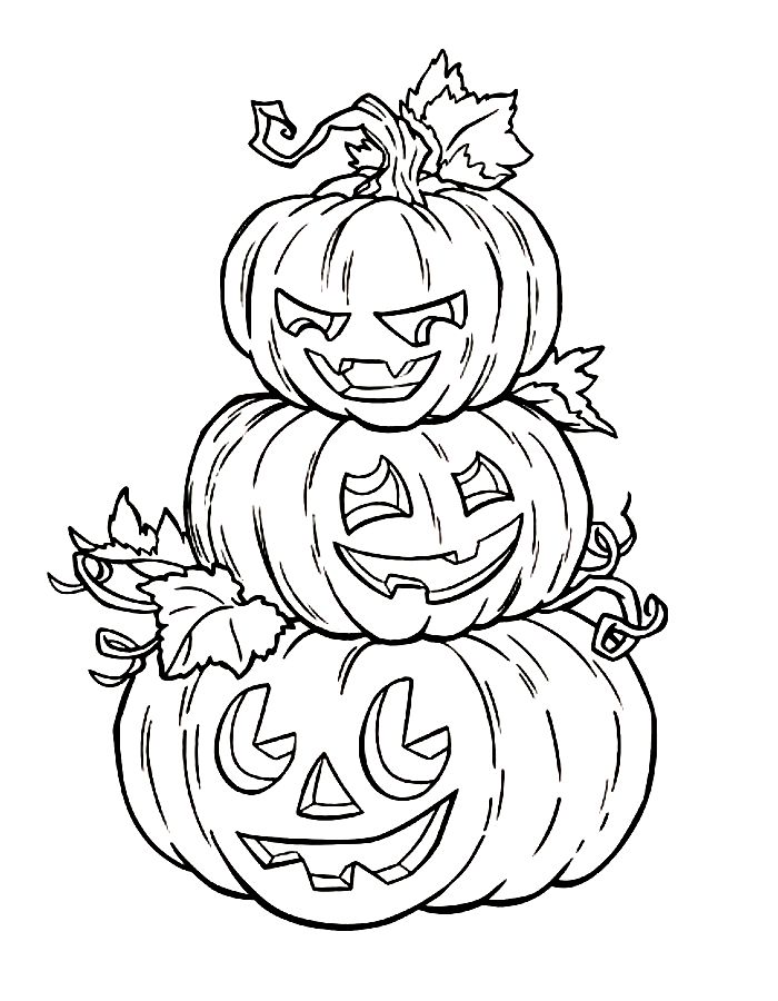 Jack-o'-lantern Tower Stickers Coloring Page