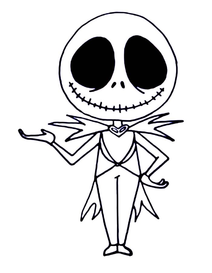 Jack Skellington Pumpkin King Easy Coloring Page