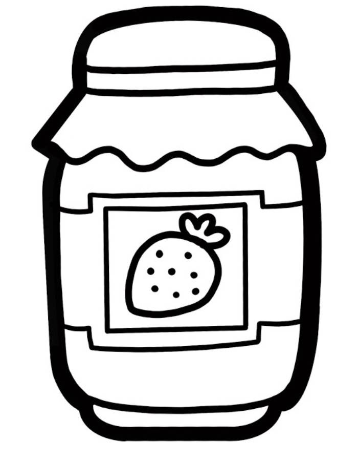 Strawberry Jam For Children Coloring Page