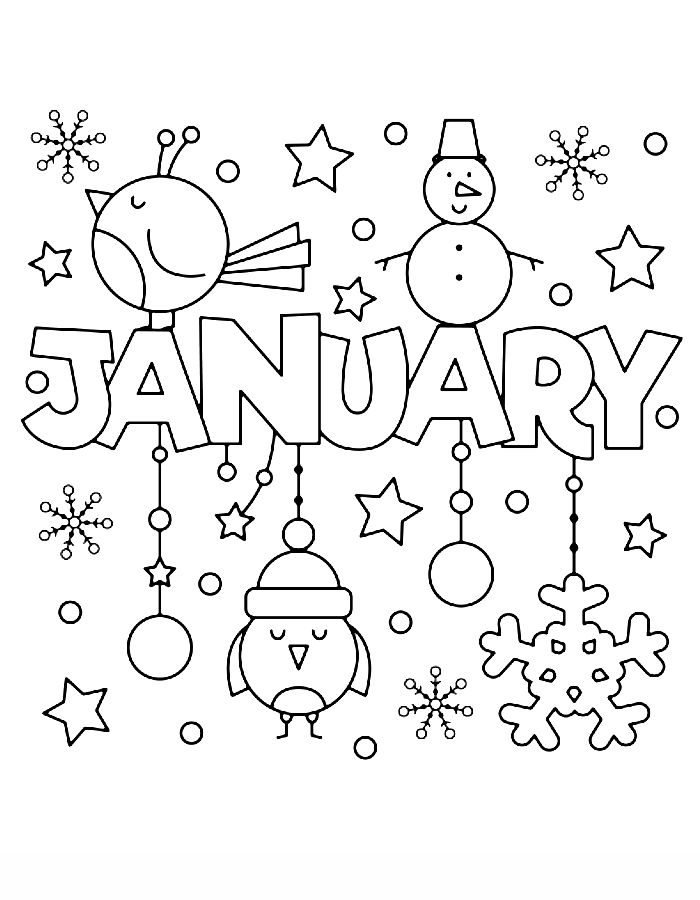 January Winter Ebook Coloring Page