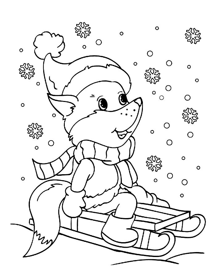 January Winter Printable Coloring Page