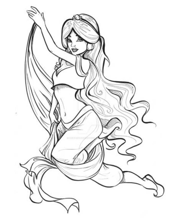 Jasmine Printable Coloring Page