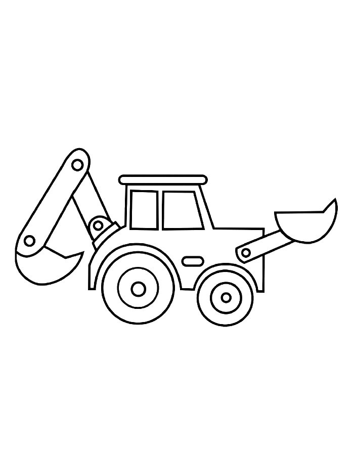 Jcb Easy Kids Drawing Coloring Page