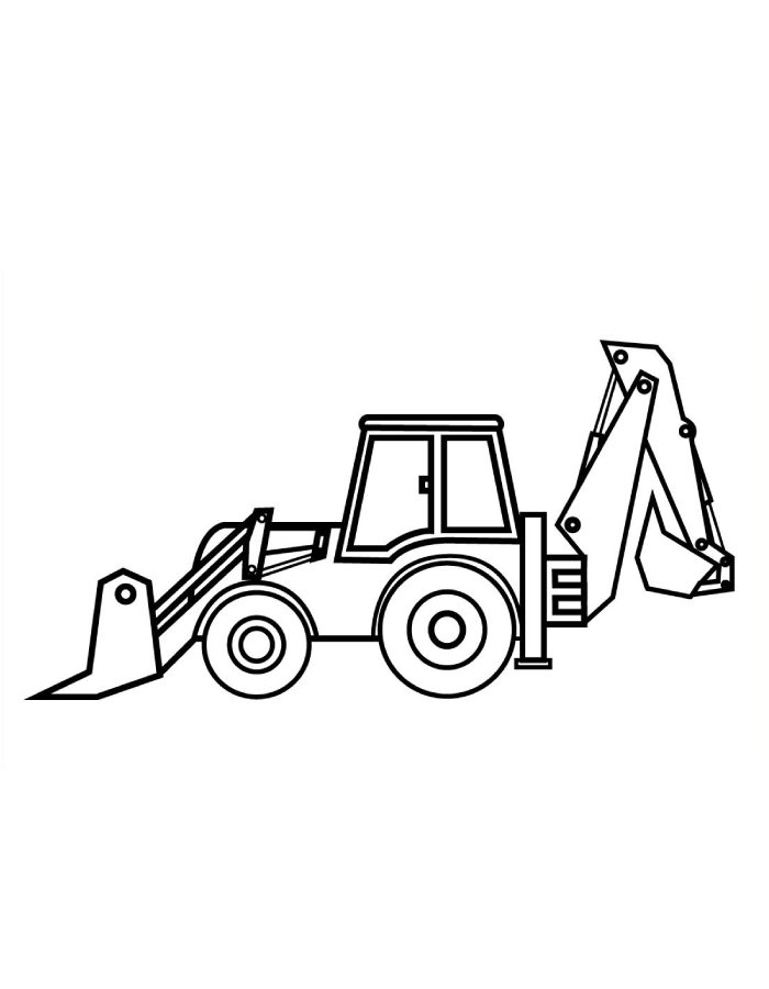 Jcb Machine Drawing Coloring Page