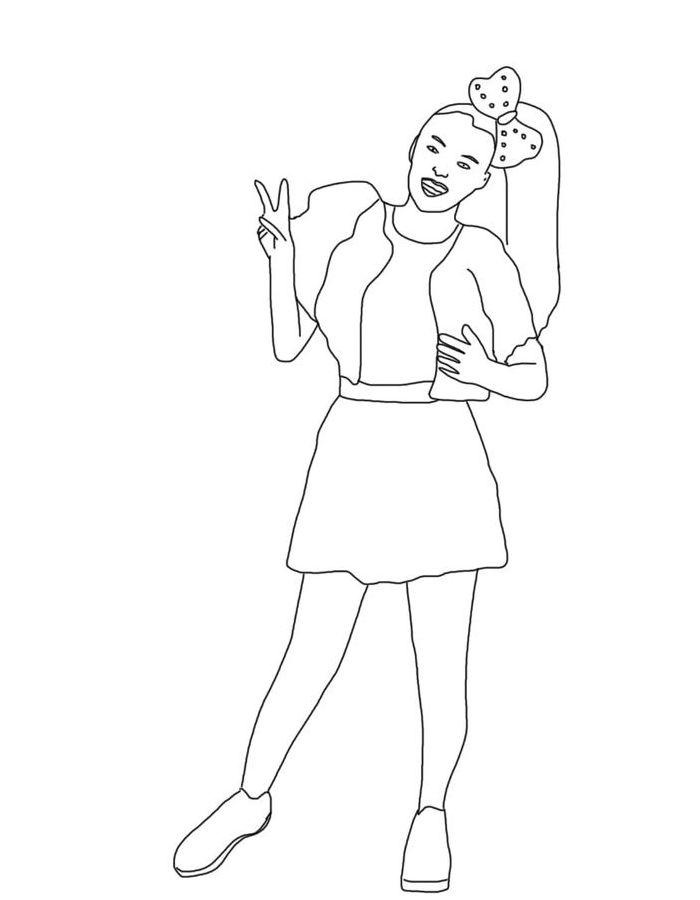 Jojo Siwa Line Art Coloring Page