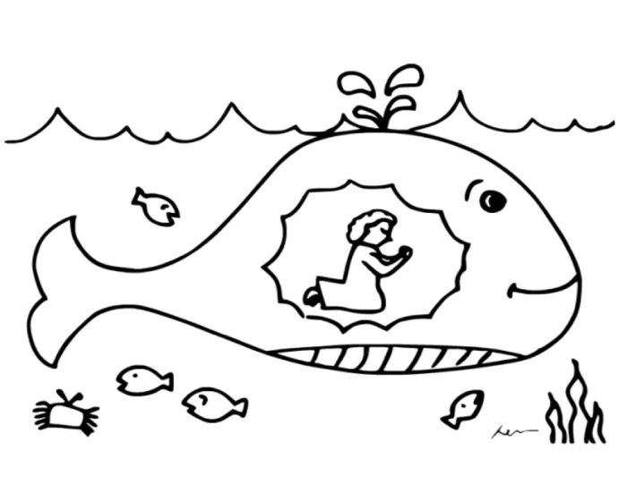 Jonah and the Whale  coloring page