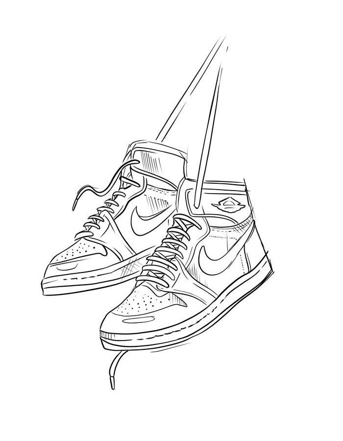 Jordan 1 Outline Coloring Page