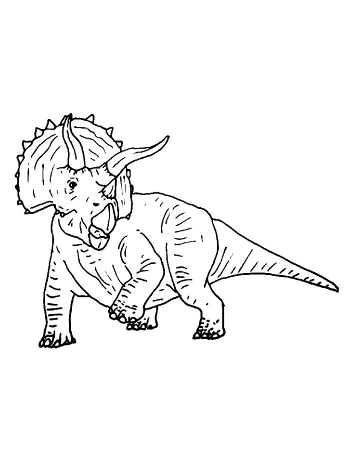 Jurassic World Triceratops Dinosaurs For Children Coloring Page