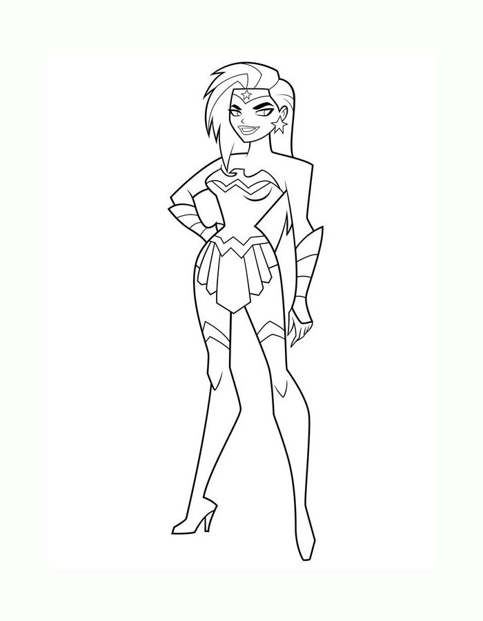 Justice League Black And White Line Art Coloring Page