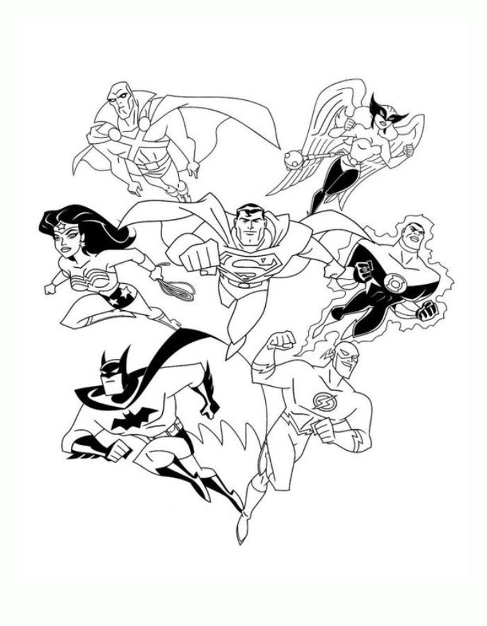 Justice League Pdf Coloring Page