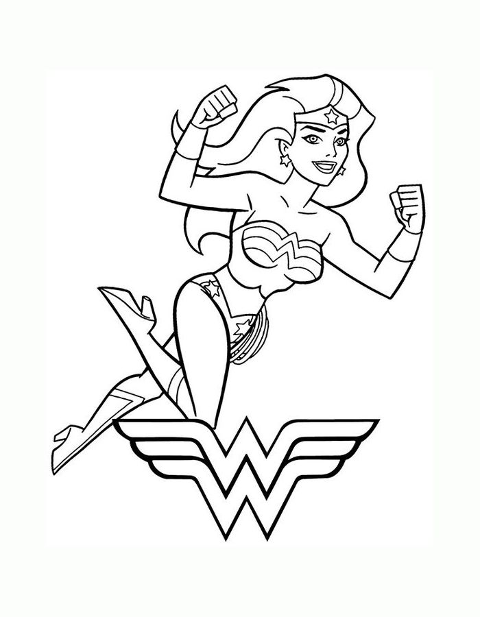 Justice League Wonder Woman Coloring Page