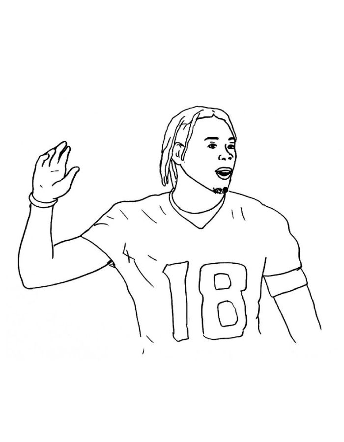 Justin Jefferson Line Art Coloring Page