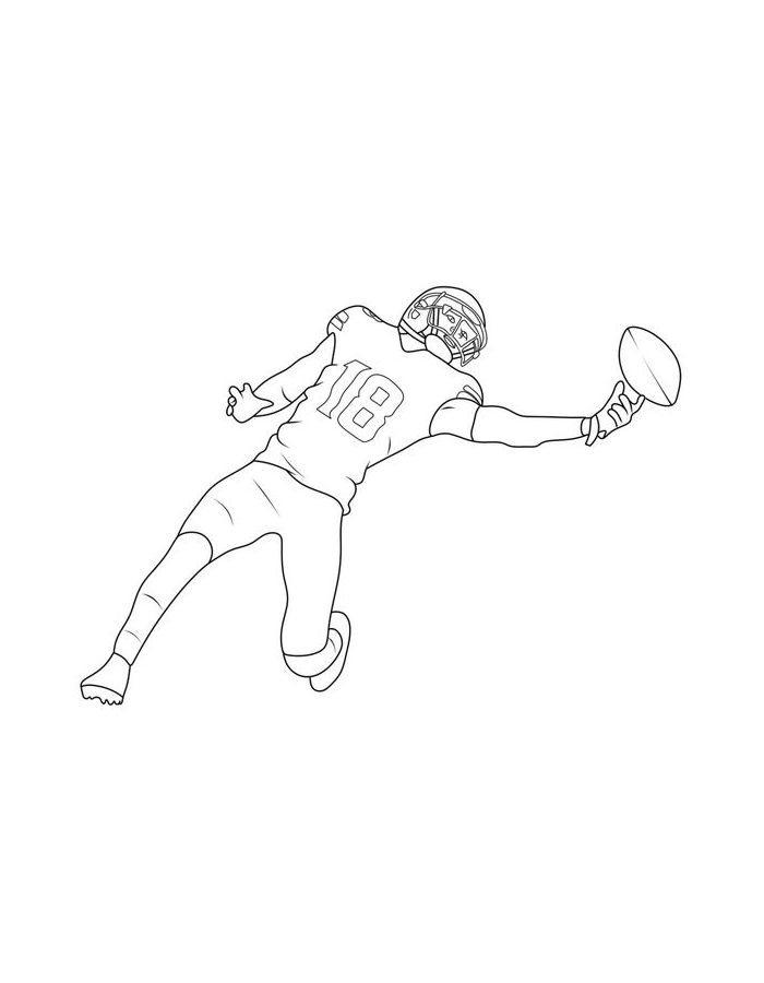 Justin Jefferson Outline Coloring Page