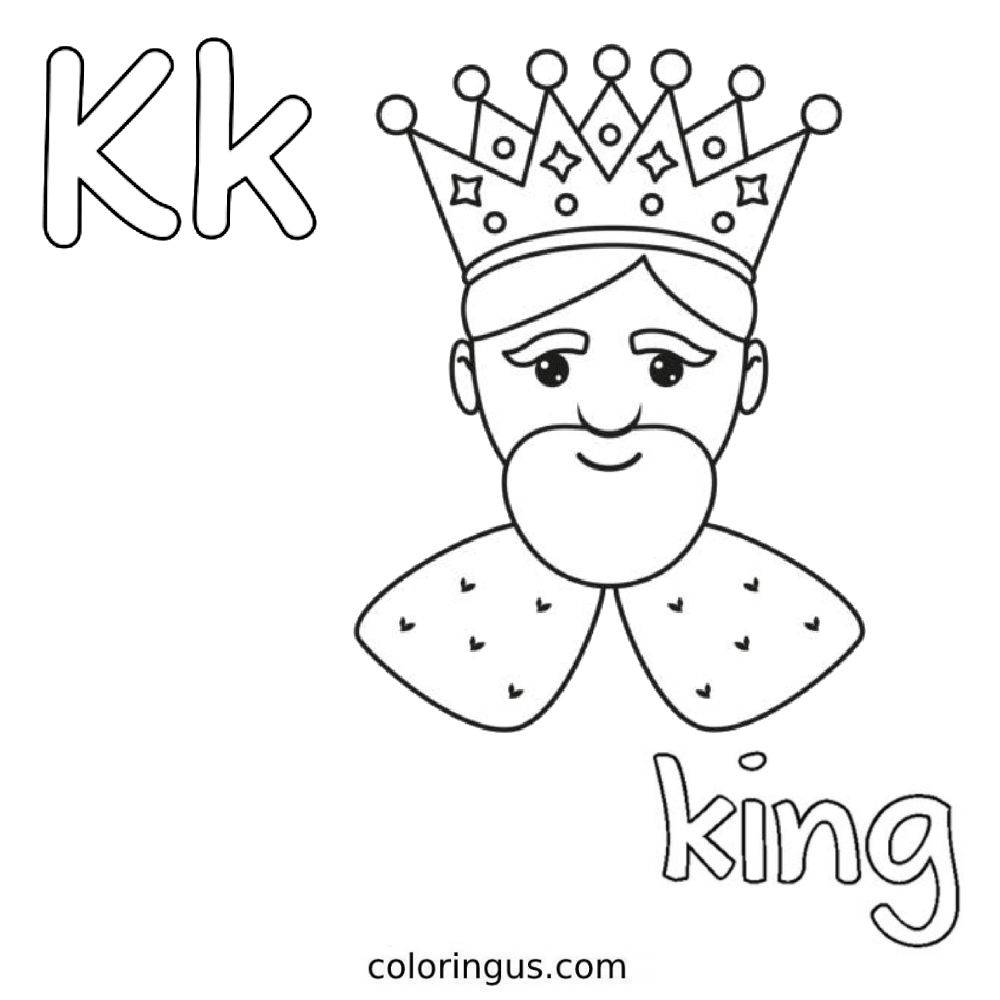 K For King Coloring Page