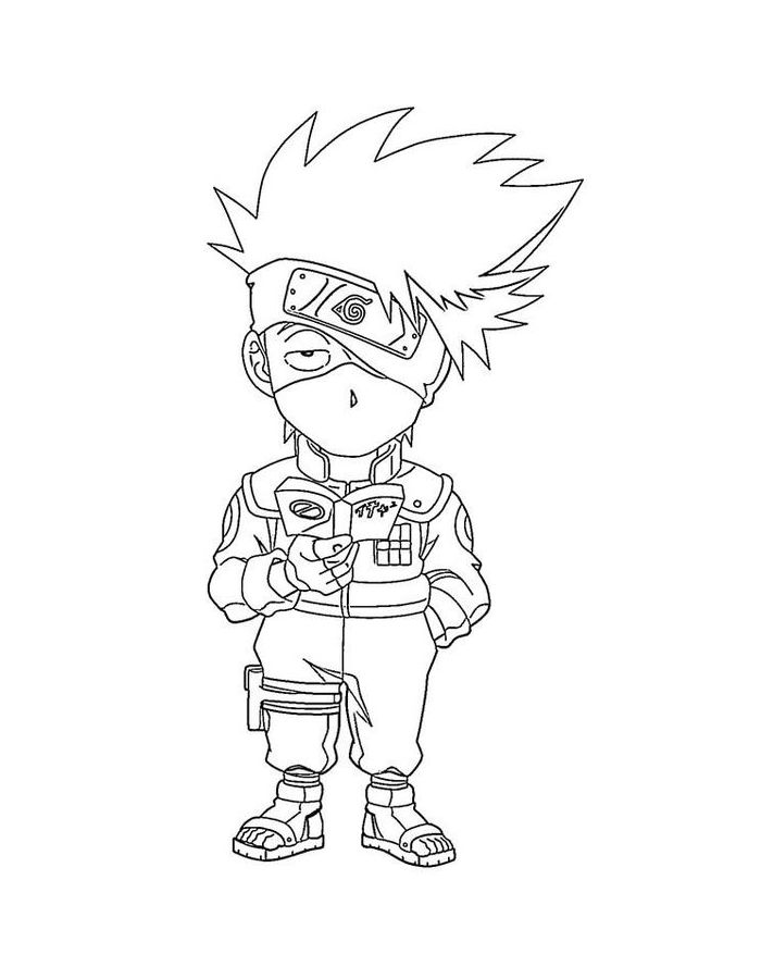 Kakashi Color Drawing Coloring Page